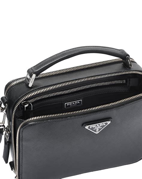 prada brique saffiano leather cross-body bag